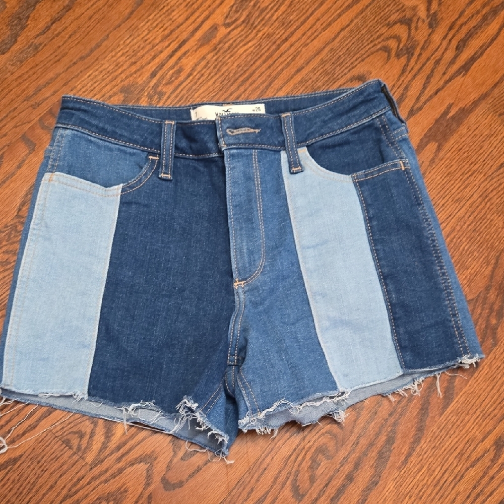 Hollister Blue Jean Shorts with Two-Tone Design
